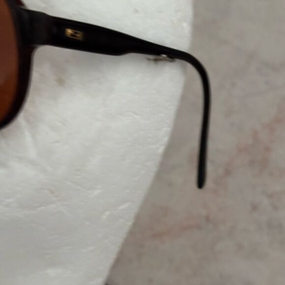 Safilo glasses brown gold frame cutout front sunglasses accessory eyewear - Picture 4 of 8